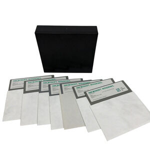 Microsoft Windows 3.1 5.25 Floppy Disk Set High-Density 1.2MB with Storage Case